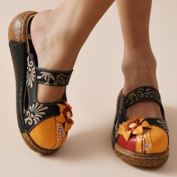 SOCOFY Multicoloured Floral Mules/Clogs - Picture 8 of 11